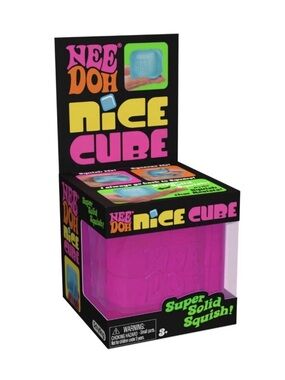 Nee Doh Nice Cube - Super Solid Squish! (Pink) - Brand New/Factory Sealed!